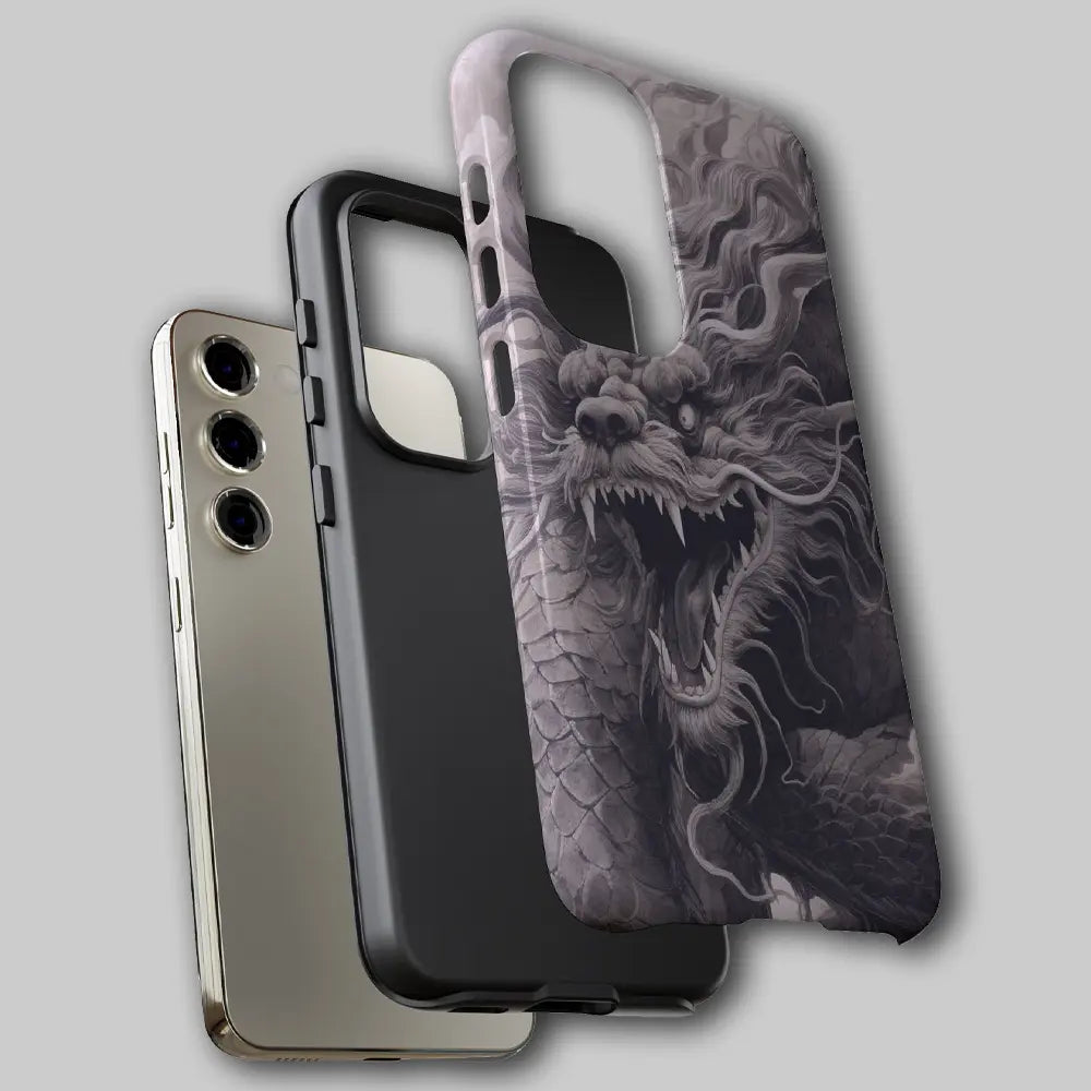 Exploded view of hard shell and soft liner layers.