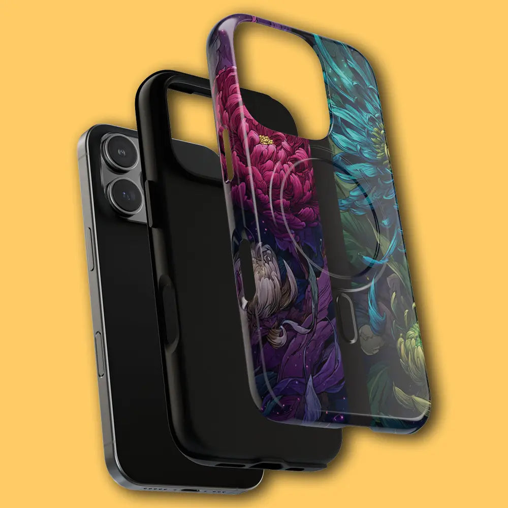 Exploded view of MagSafe ring layer inside tough case.