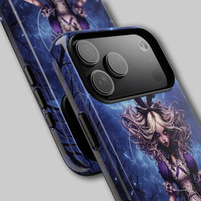 Close-up of magnetic ring alignment in storm forest art.