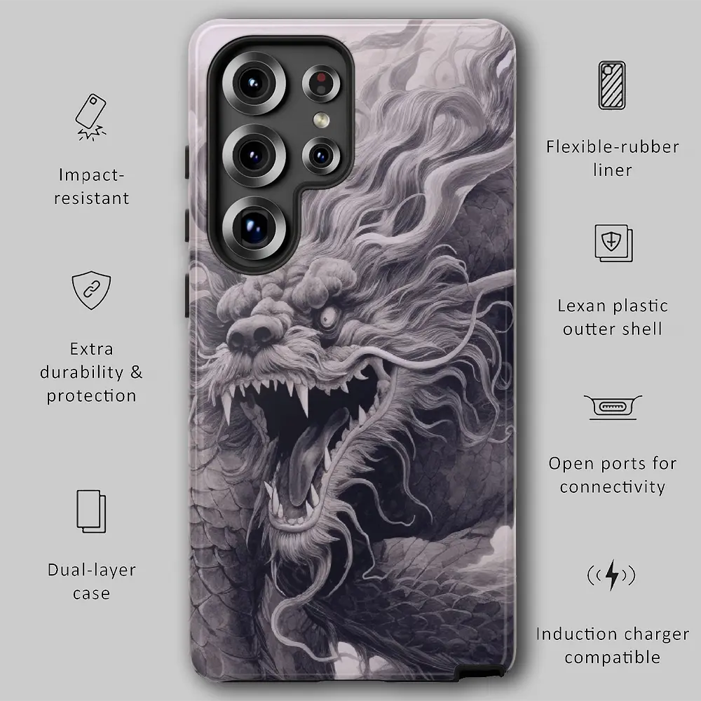 Graphic showing drop protection features for tough phone case.