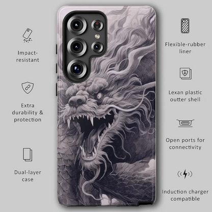 Graphic showing drop protection features for tough phone case.