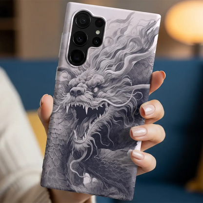 In-hand view of Chinese Dragon Ink case highlighting the scale texture.