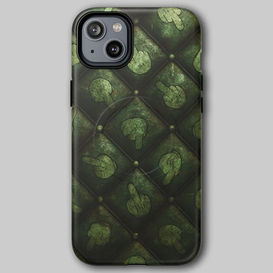 Dirty Finger MagSafe phone case with dark industrial grunge art.