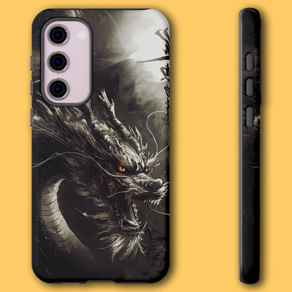 Side view of Dragon of the Eclipse case showing raised camera bezel.