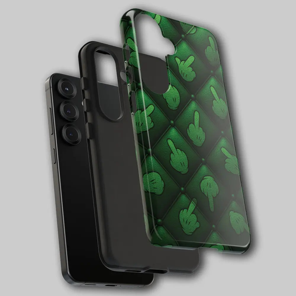 Exploded view of hard shell and soft liner layers.