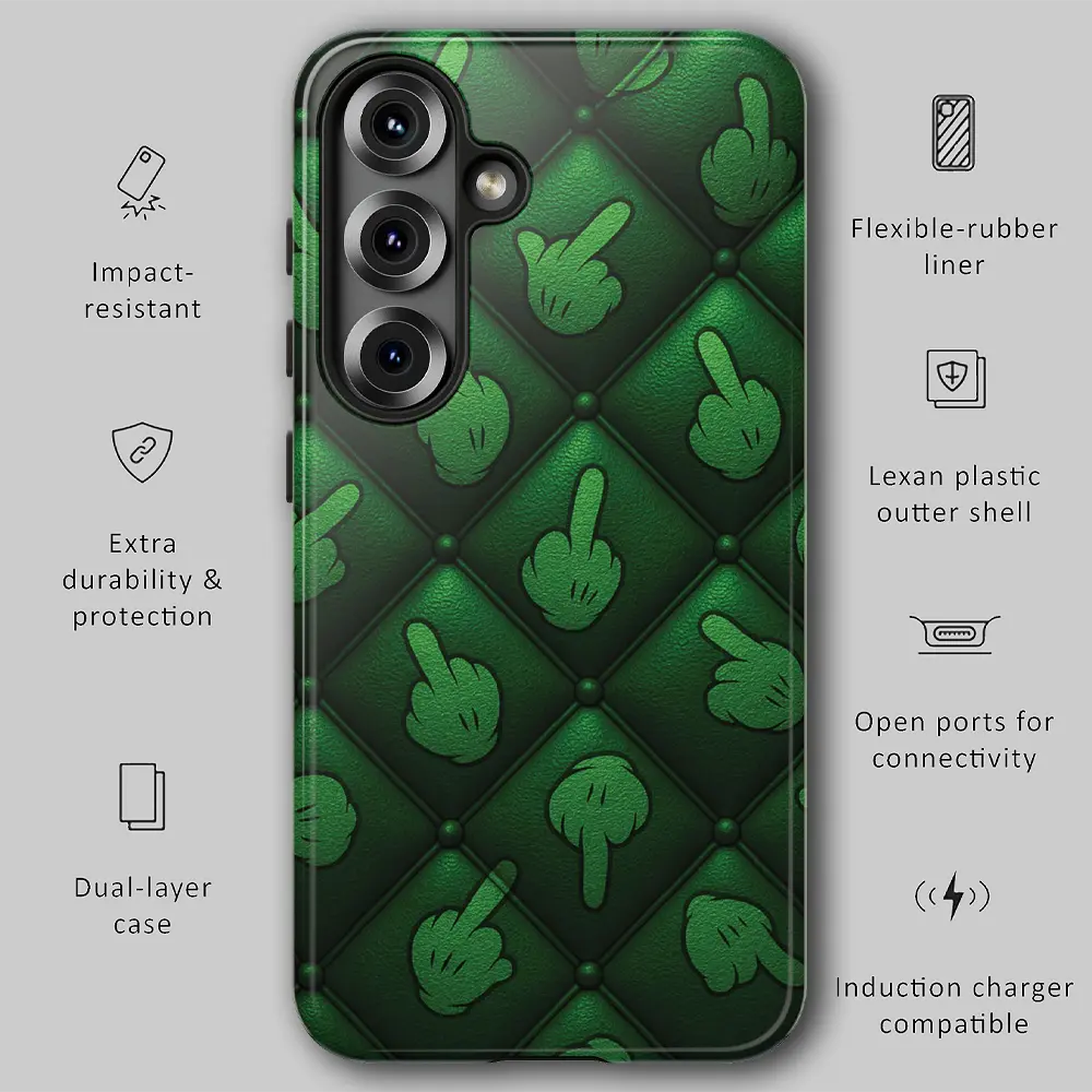 Graphic showing drop protection features for tough phone case.