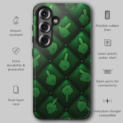 Graphic showing drop protection features for tough phone case.