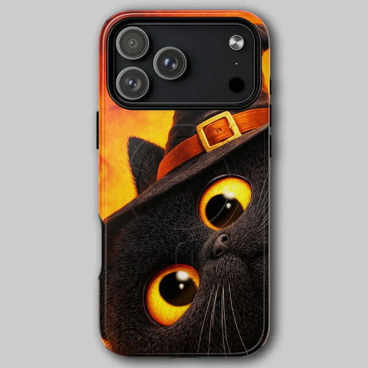 Hallo Witch Kitty MagSafe phone case with cute autumn art.