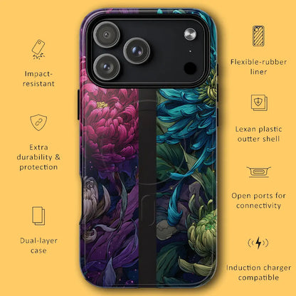 Graphic showing MagSafe snap-on features and shock absorption.