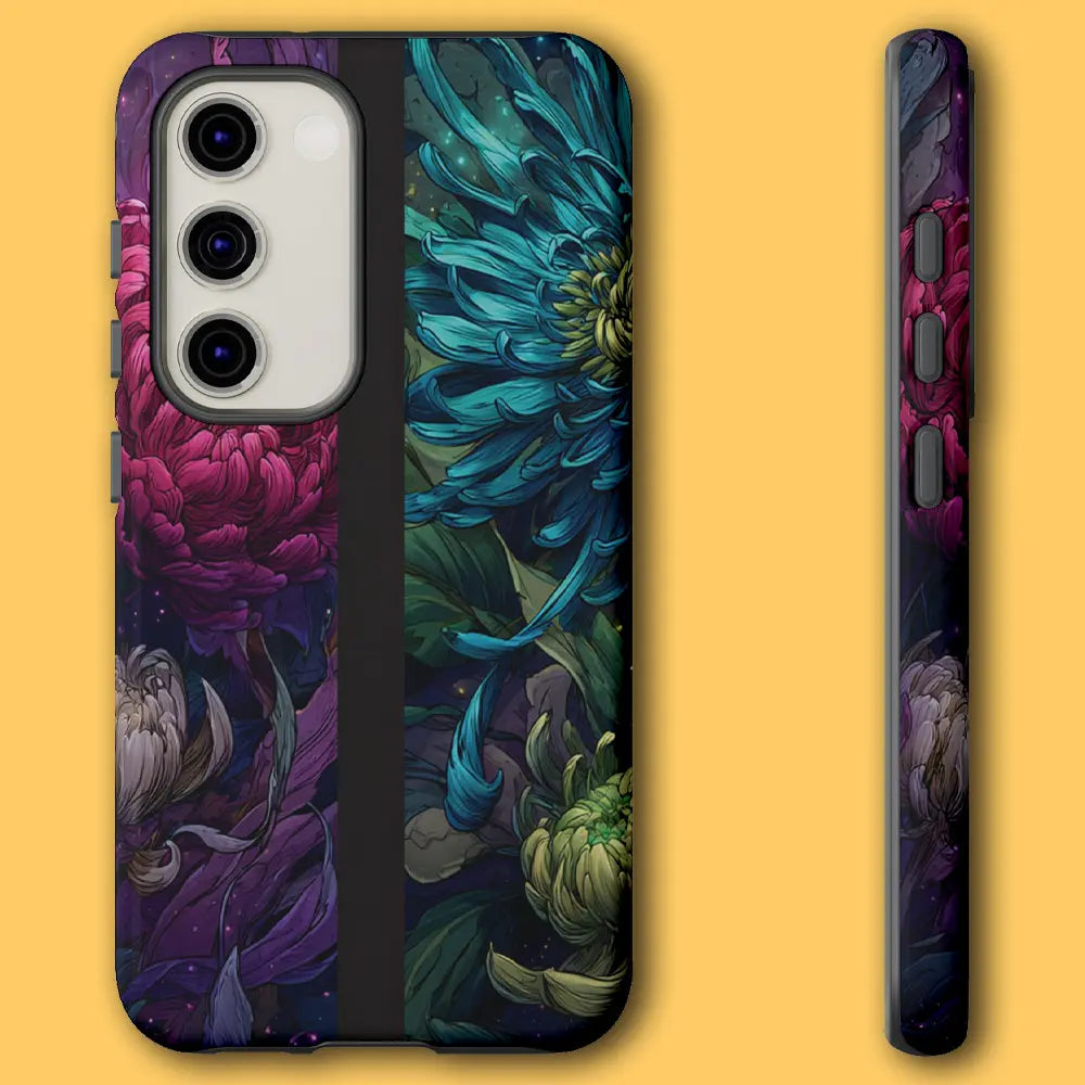 Side view of Nocturne Chrysanthemum case showing raised camera bezel.