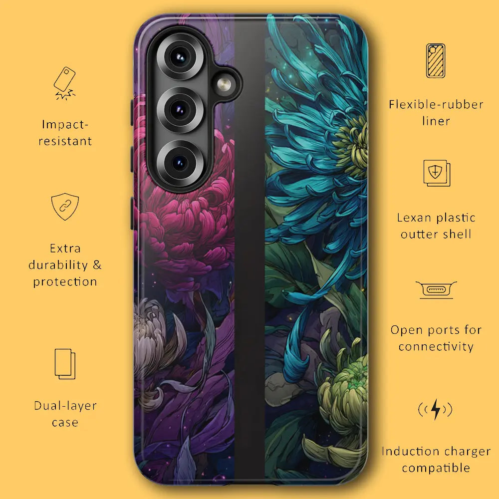 Graphic showing drop protection features for tough phone case.