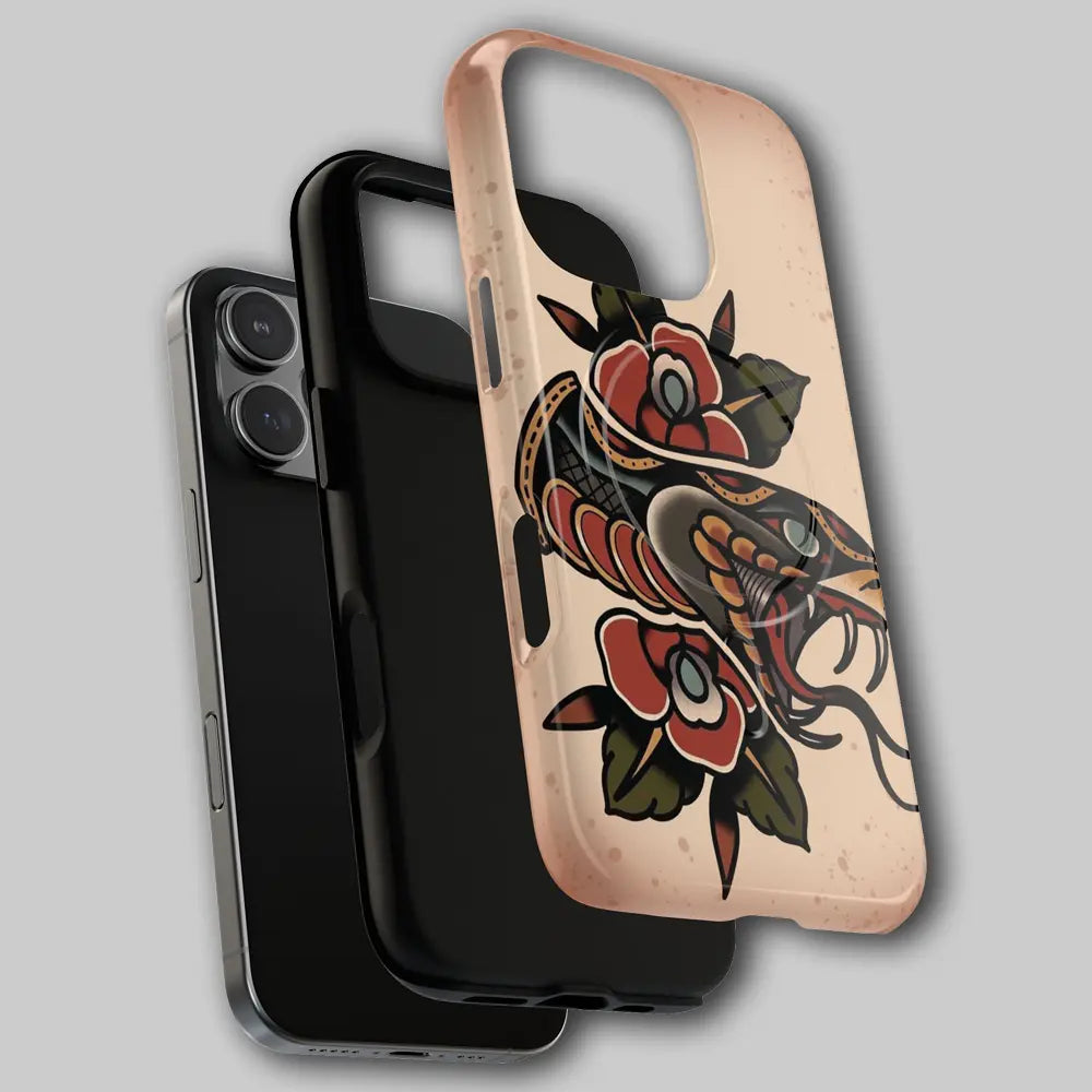 Exploded view of MagSafe ring layer inside tough case.