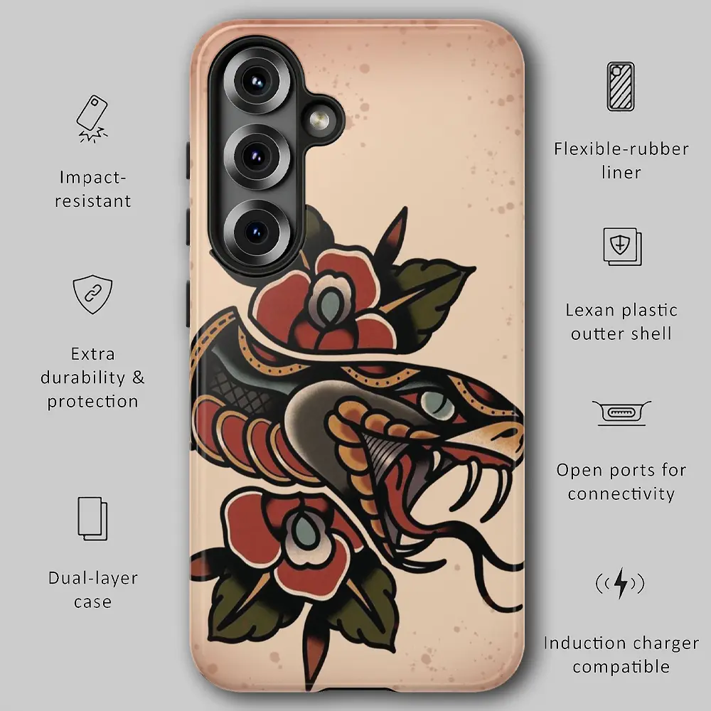 Graphic showing drop protection features for tough phone case.