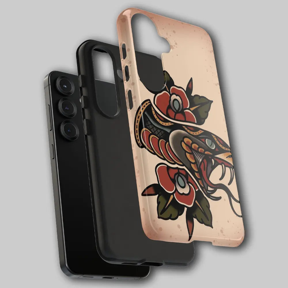 Exploded view of hard shell and soft liner layers.